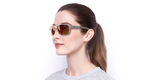 LUNETTES DE SOLEIL Valley blanc/rose - vue de 3/4
