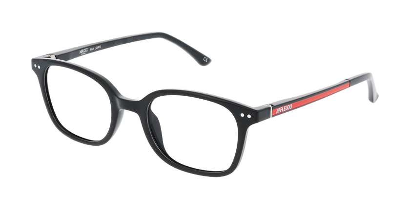 Lunettes de vue enfant LORIS noir/orange - Vue de face