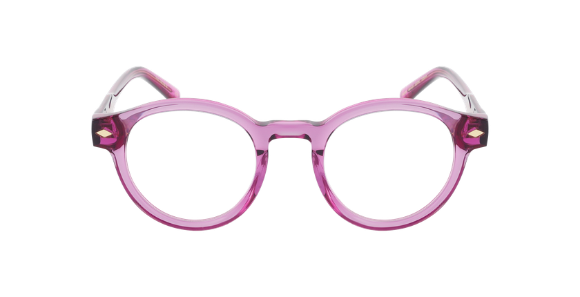 Lunettes de vue femme CARACTÈRES DISCRÈTE rose - Vue de face