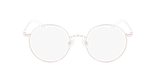 Lunettes de vue femme EMIE blanc/dorée - Vue de face