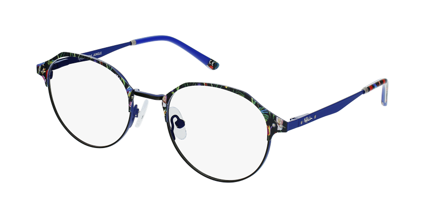 LUNETTES DE VUE enfant JUNGLE noir/violet - vue de 3/4
