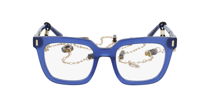 Lunettes de vue femme CARACTÈRES REVEUSE bleu/violet - Vue de face