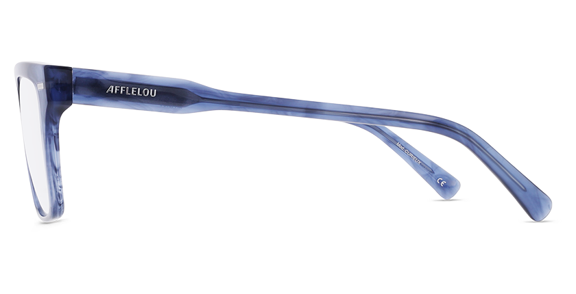 Lunettes de vue homme CARACTÈRES CURIEUX bleu/bleu cristal - Vue de face