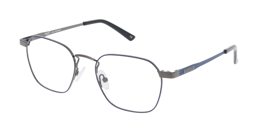 Lunettes de vue homme FEDERICO bleu/argenté - Vue de face