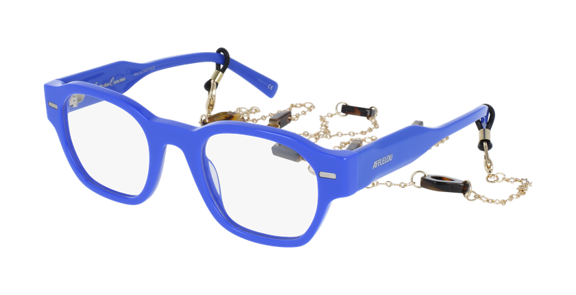 Lunettes de vue femme CARACTÈRES AUTHENTIQUE bleu - Vue de face