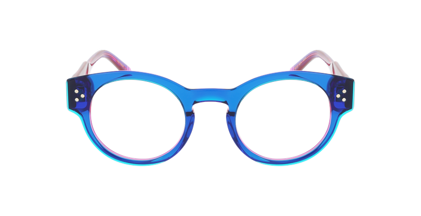 Lunettes de vue femme CARACTÈRES FIDÈLE bleu - Vue de face