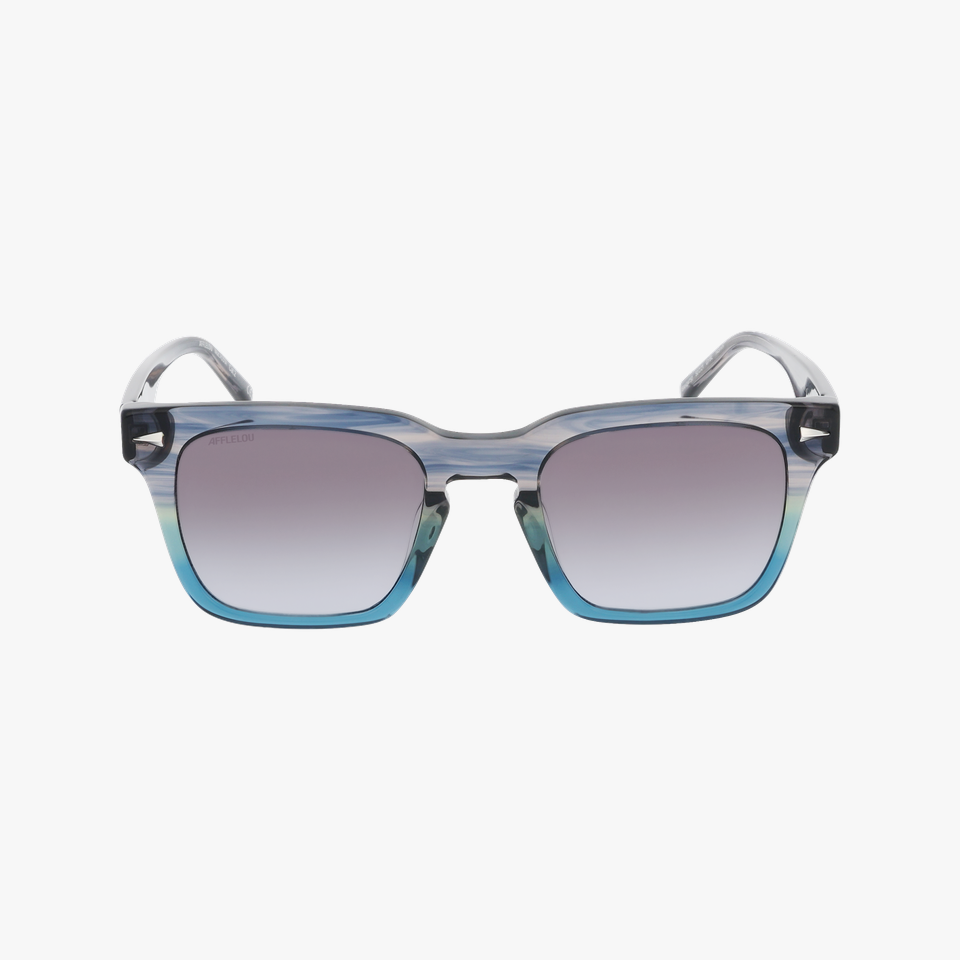 Lunettes de soleil homme AOSTA gris/bleu - Vue de face