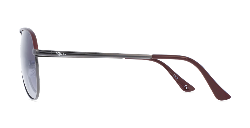 LUNETTES DE SOLEIL homme LISANDRO gris/rouge - Vue de face