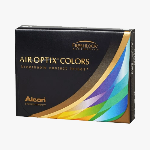 Lentilles de contact Air Optix Colors 2 L (Jaune Ambré) - Vue de face