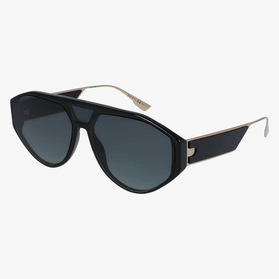 Lunettes de soleil femme DIORCLAN1 noir/bleu - Vue de 3/4