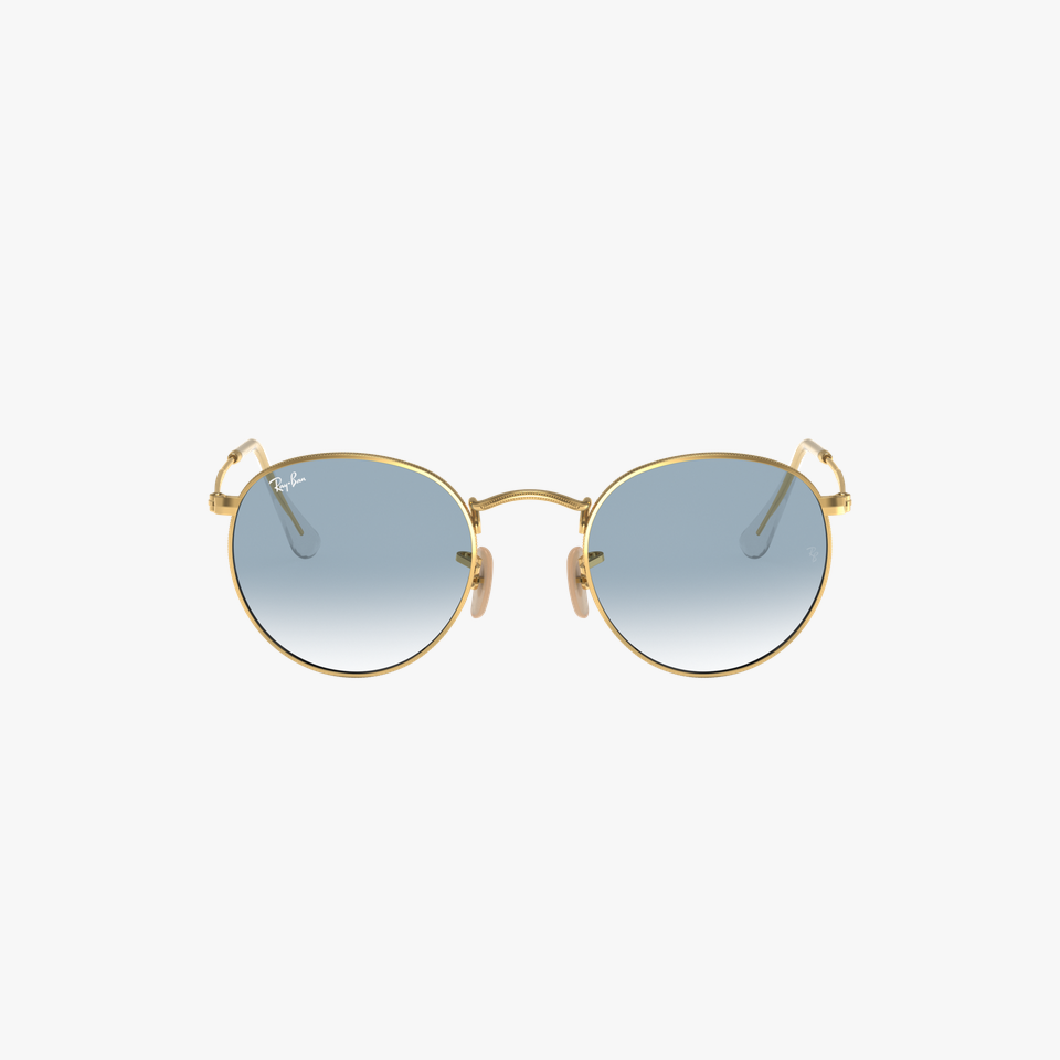 Lunettes de soleil homme ROUND METAL 0RB3447N dorée - Vue de face