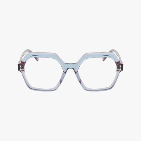 Lunettes de vue femme CARACTÈRES COQUETTE bleu/violet Vue de face