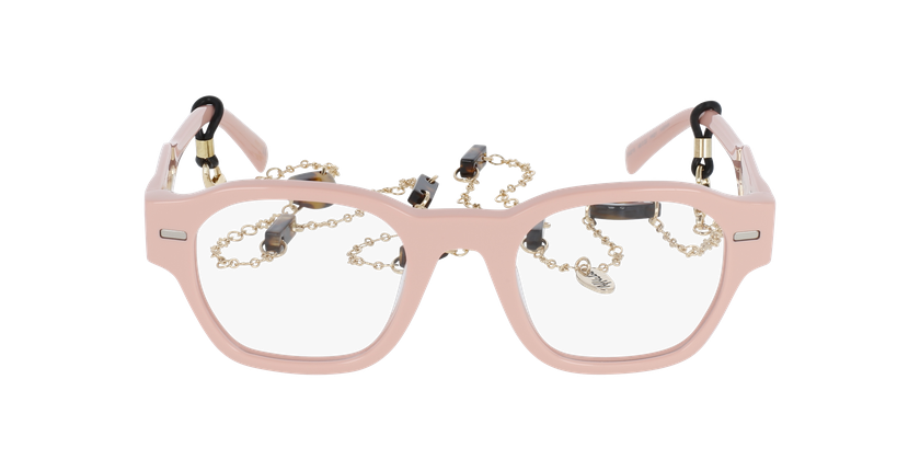 Lunettes de vue femme CARACTÈRES AUTHENTIQUE rose/dorée - Vue de face