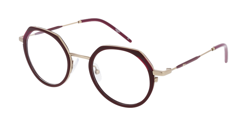 Lunettes de vue femme MAGIC223 rouge/dorée - Vue de face