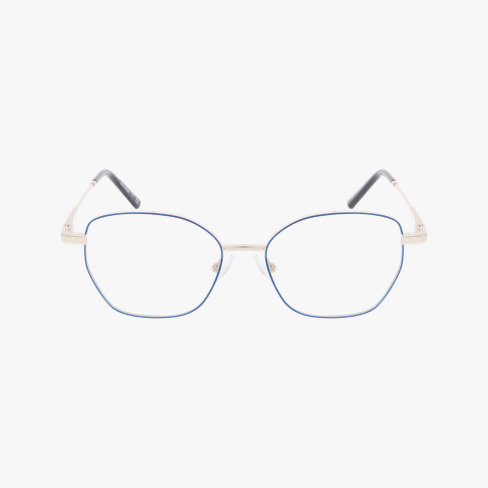 Lunettes de vue femme MARINE bleu/dorée Vue de face