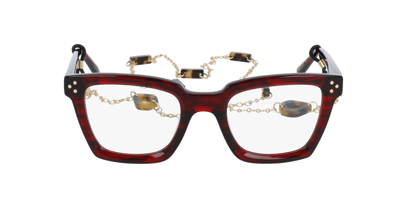 Lunettes de vue femme CARACTÈRES MYSTERIEUSE rouge marbré - Vue de face