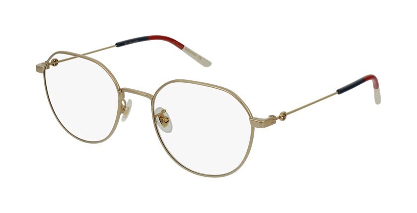 LUNETTES DE VUE femme GG0684O doré/doré - vue de 3/4