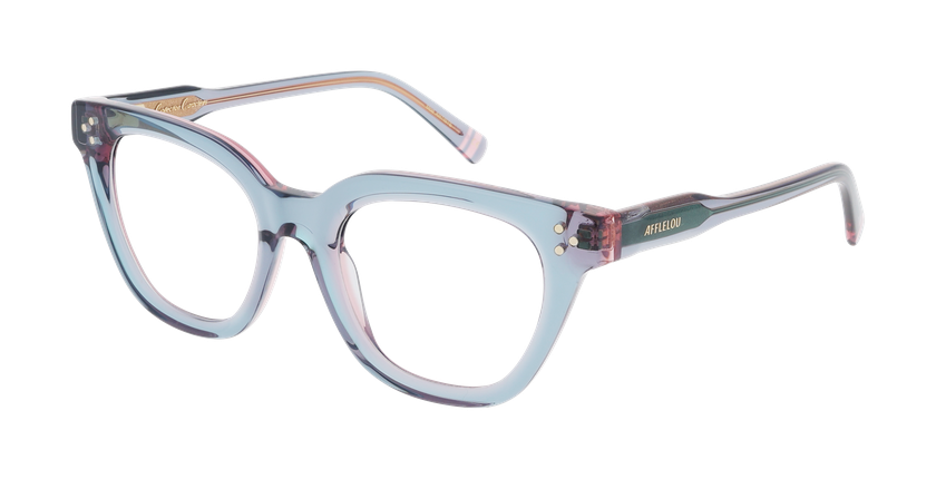 Lunettes de vue femme CARACTÈRES ARTISTE bleu/violet - Vue de face