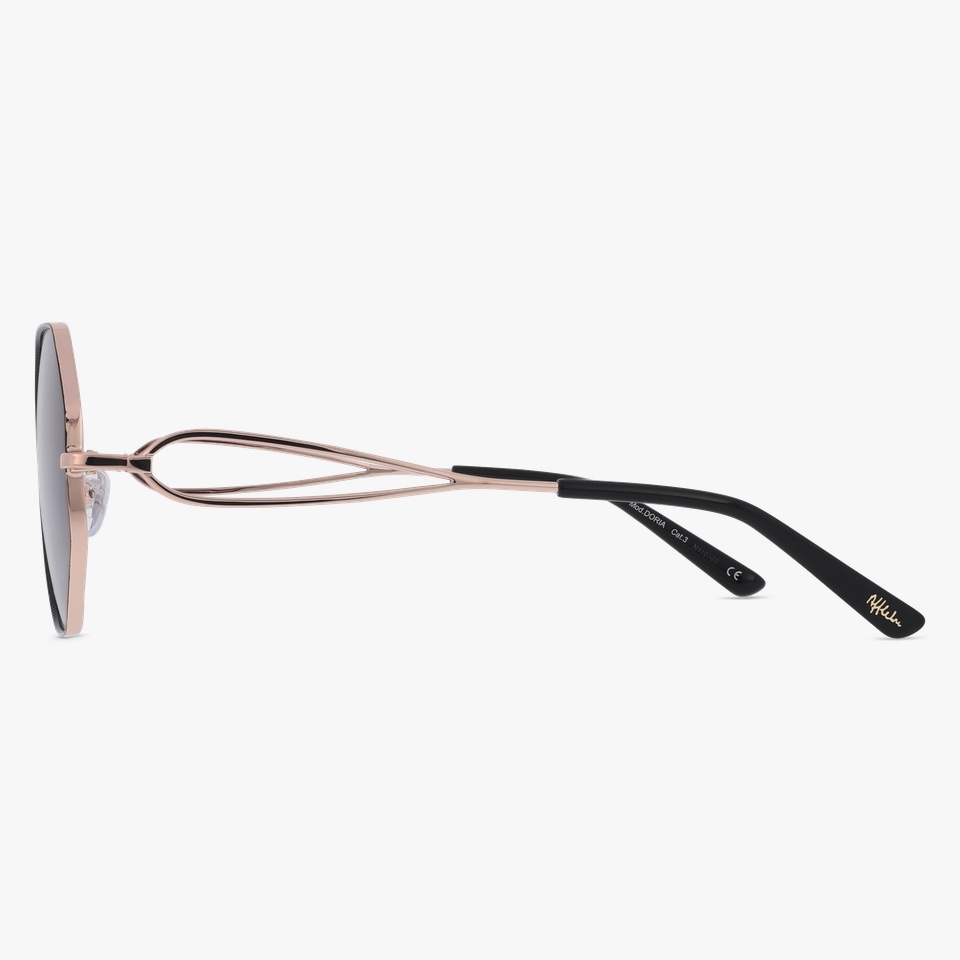 Lunettes de soleil femme DORIA dorée/noir - Vue de face