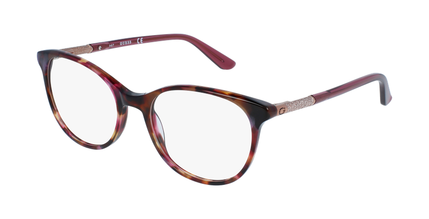 Lunettes de vue femme GU2657 rouge/écaille - Vue de 3/4