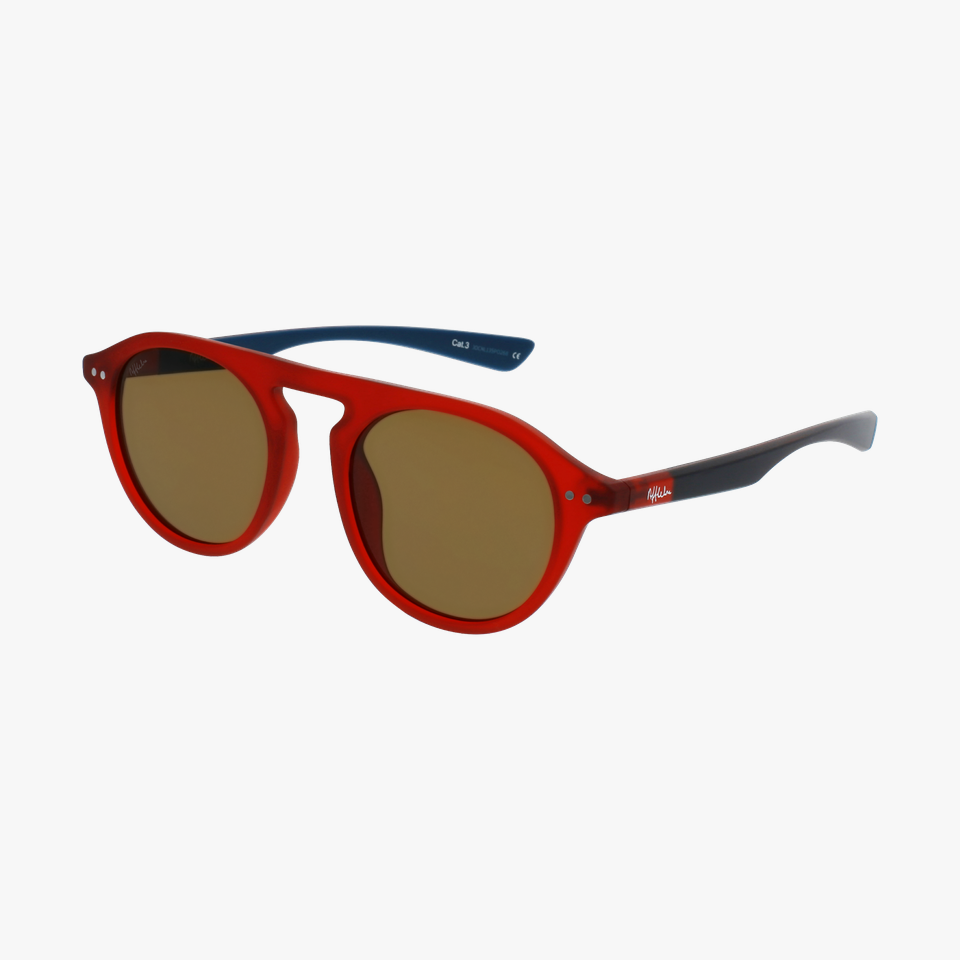 Lunettes de soleil femme BORNEO POLARIZED rouge/bleu - Vue de 3/4