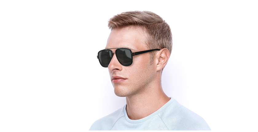 LUNETTES DE SOLEIL homme GG0448S noir - vue de 3/4