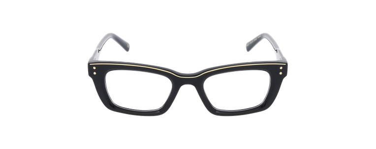 Lunettes de vue femme CARACTÈRES FIL D'OR CRÉATIVE noir/dorée - Vue de face