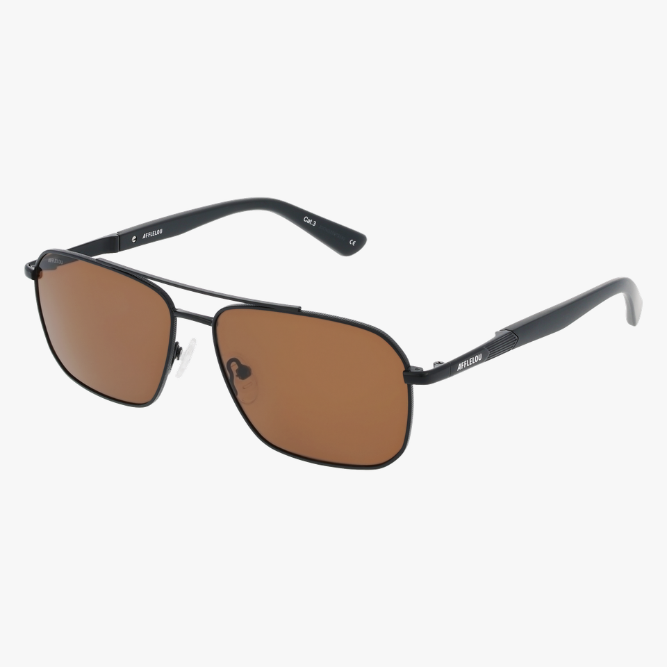 Lunettes de soleil homme TAVIO noir - Vue de face