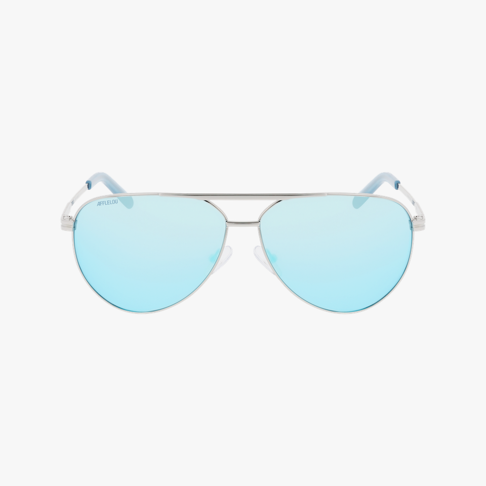 Lunettes de soleil homme RYKER POLARIZED argenté - Vue de face