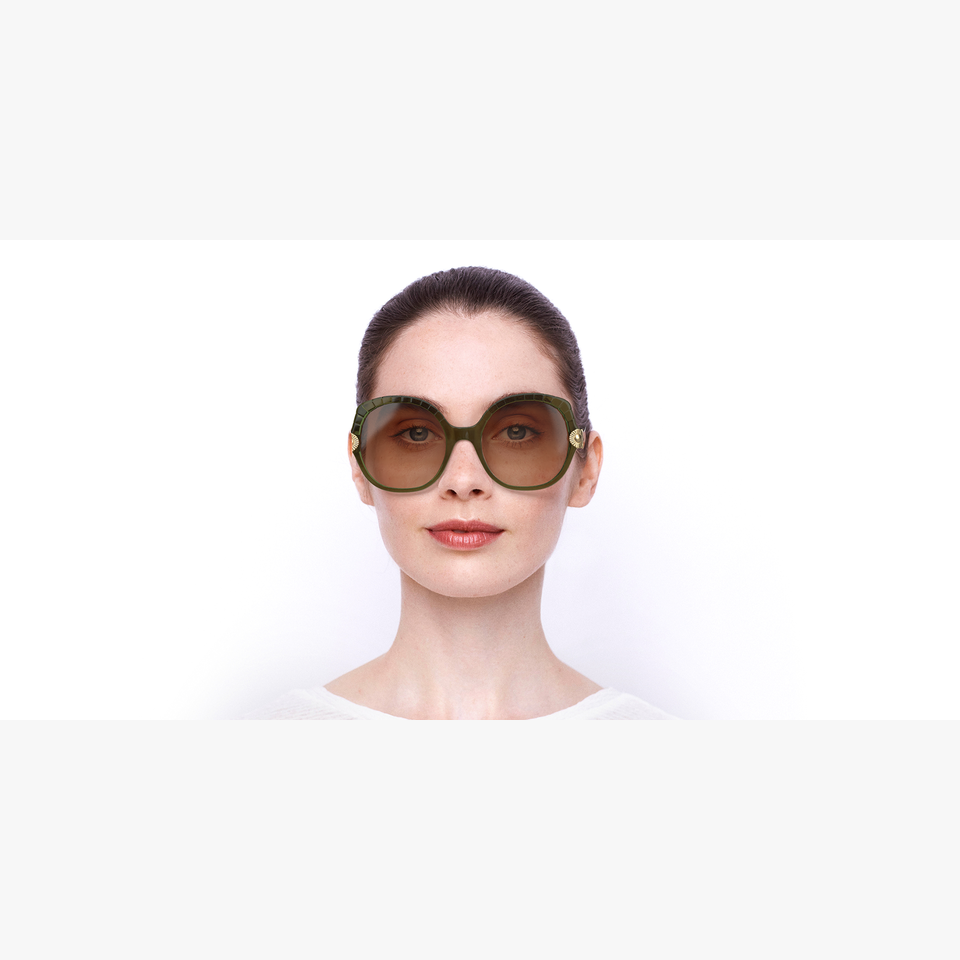Lunettes de soleil femme CE749S vert/marron - Vue de face