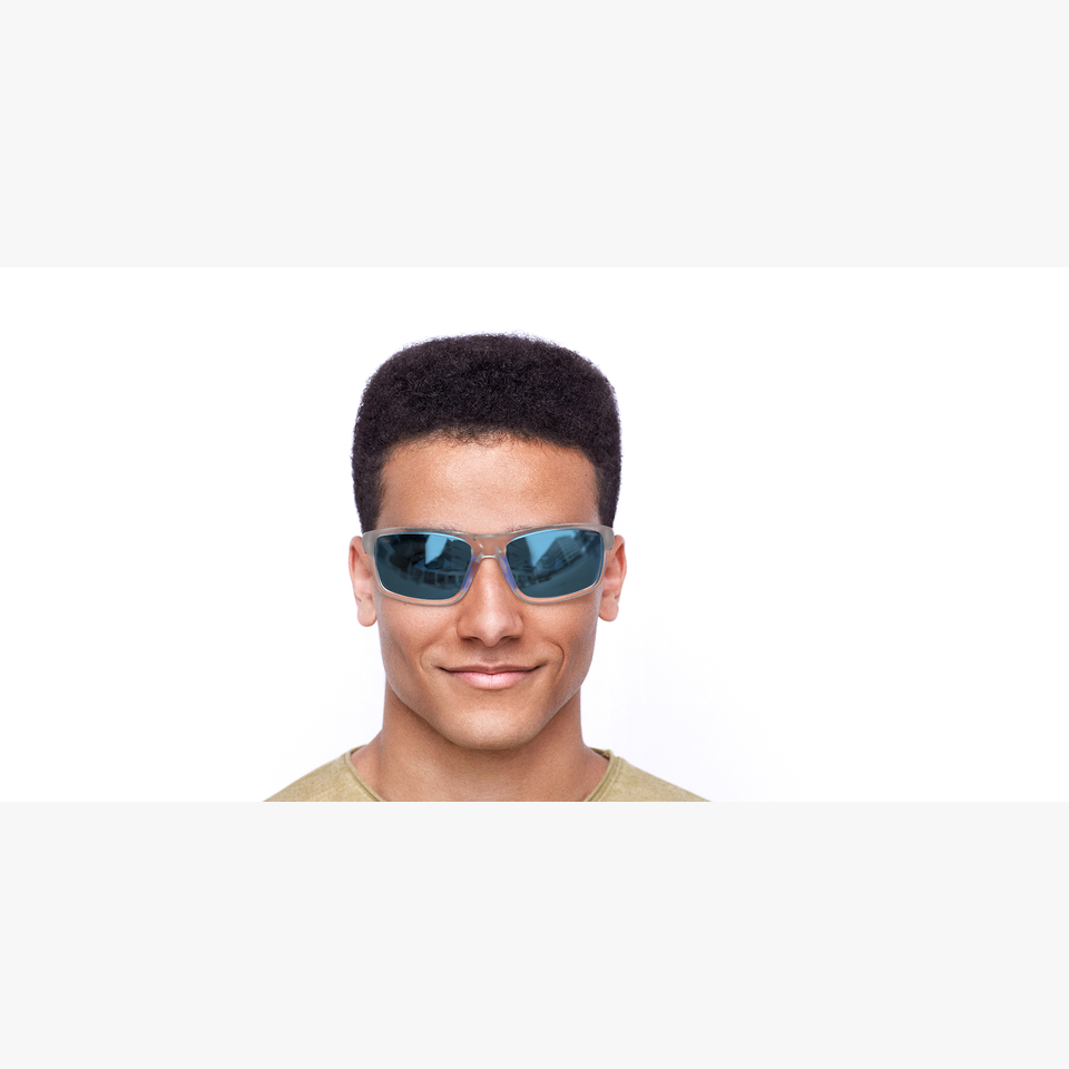 Lunettes de soleil homme IGOR POLARIZED blanc/bleu - Vue de face