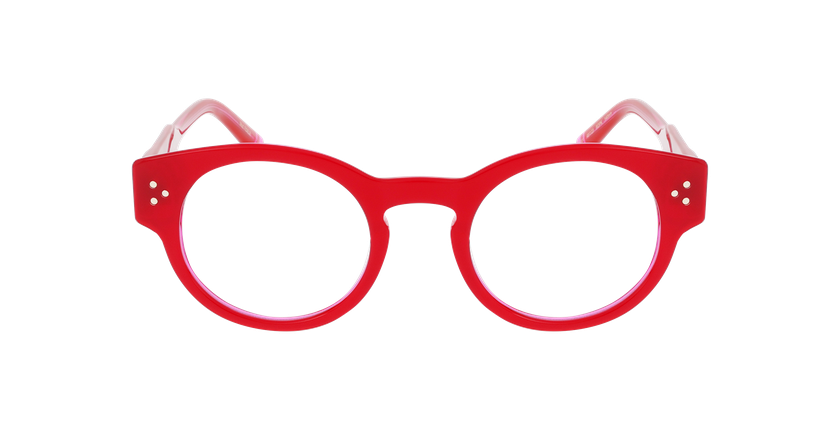 Lunettes de vue femme CARACTÈRES FIDÈLE rouge/rose - Vue de face
