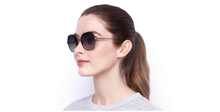 LUNETTES DE SOLEIL femme SABINA noir/argenté - Vue de face