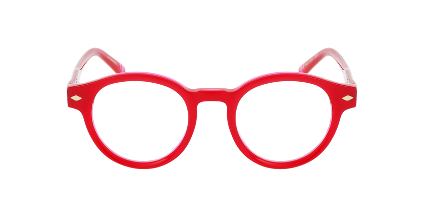 Lunettes de vue femme CARACTÈRES DISCRÈTE rouge/rose - Vue de face