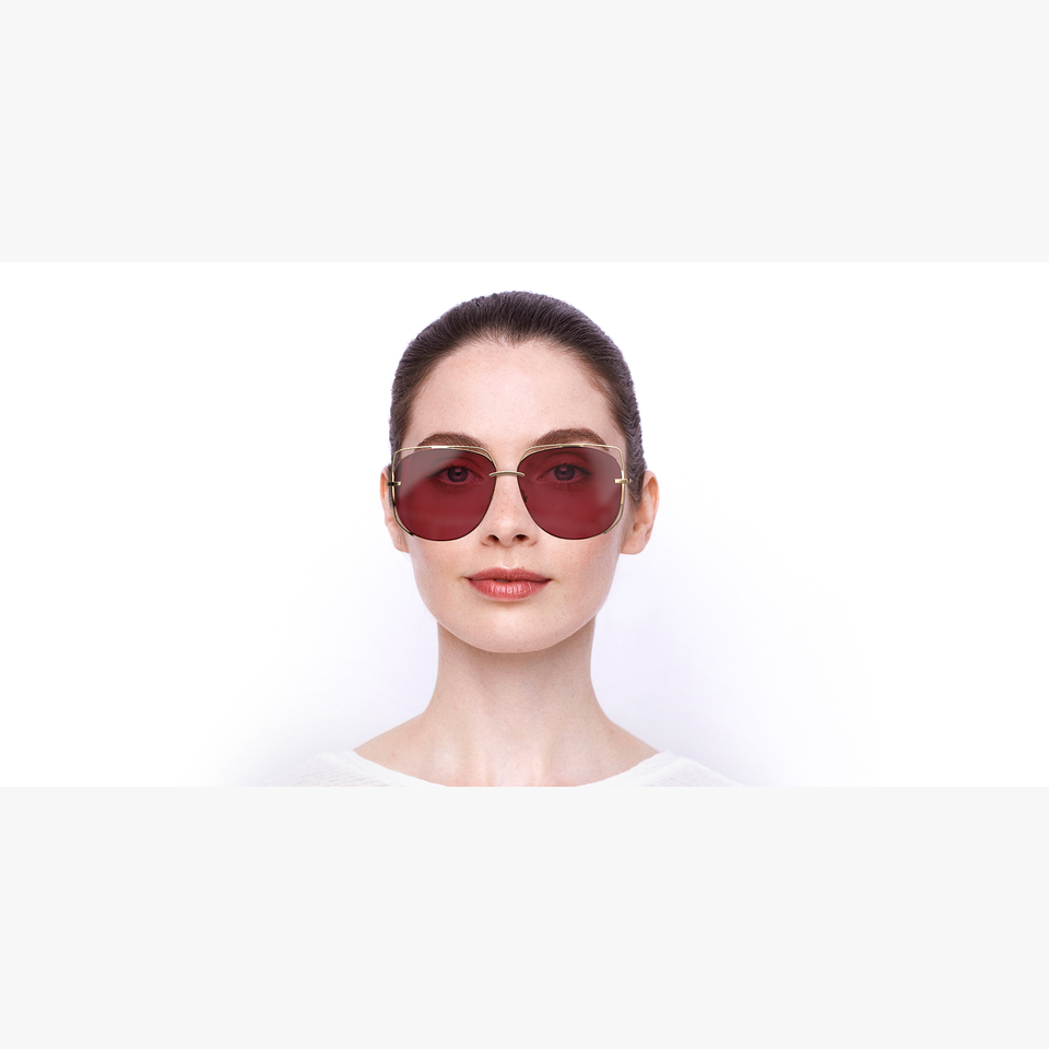 Lunettes de soleil femme DIORSTELLAIRE6 dorée - Vue de face