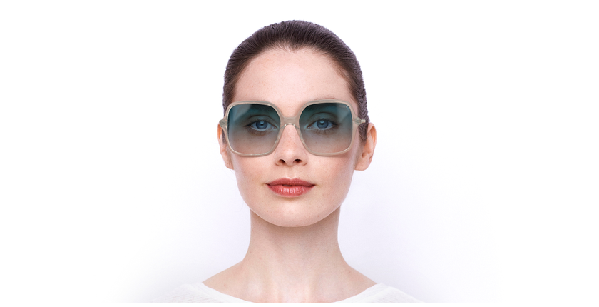 LUNETTES DE SOLEIL femme GU7845 beige/bleu cristal - Vue de face