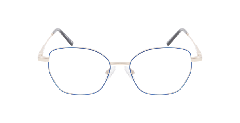 Lunettes de vue femme MARINE bleu/dorée - Vue de face