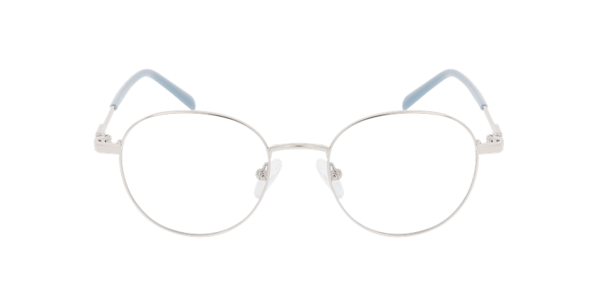 Lunettes de vue femme LUCIE argenté/bleu - Vue de face