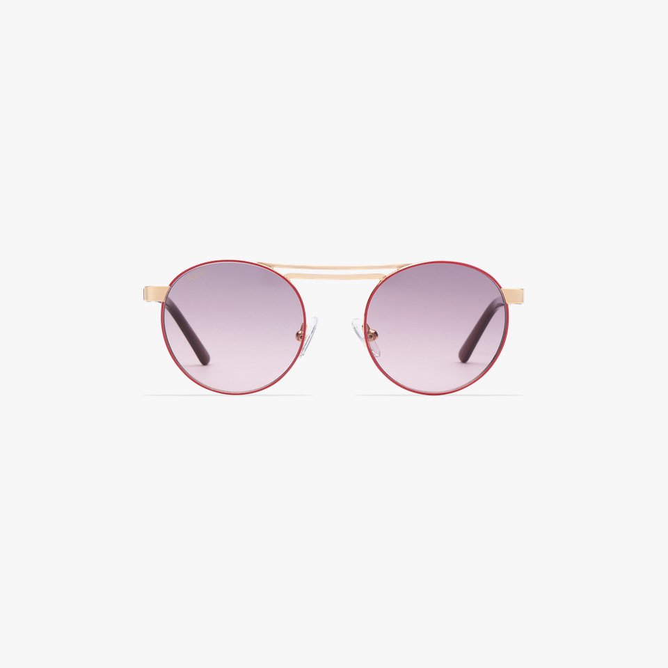 Lunettes de soleil femme ROMY rose/dorée - Vue de face