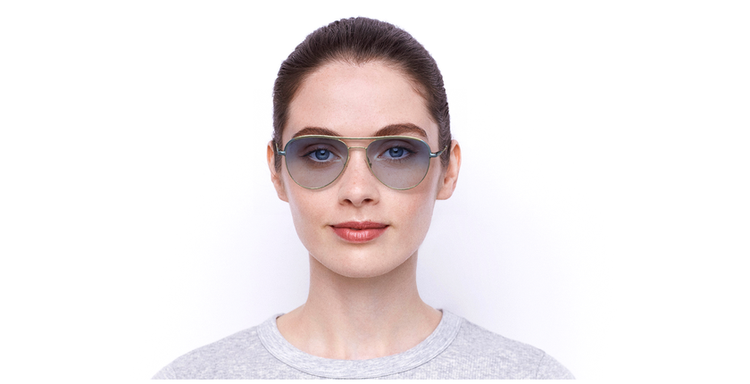 LUNETTES DE VUE femme ANELIE doré/bleu - Vue de face