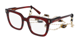 Lunettes de vue femme CARACTÈRES REVEUSE rouge marbré - Vue de face