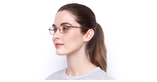 Lunettes de vue femme RZERO7 rose - Vue de 3/4