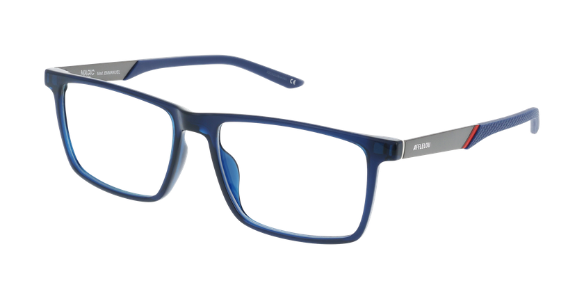 Lunettes de vue homme EMMANUEL bleu marine/rouge - Vue de face
