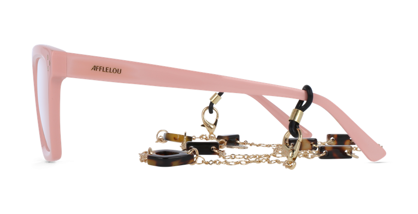 Lunettes de vue femme CARACTÈRES MYSTERIEUSE rose/dorée - Vue de face