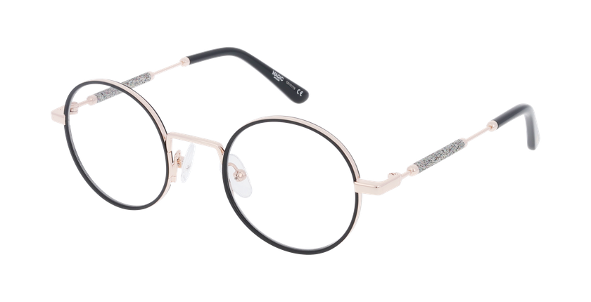 Lunettes de vue femme MAGIC193 noir/dorée - Vue de face