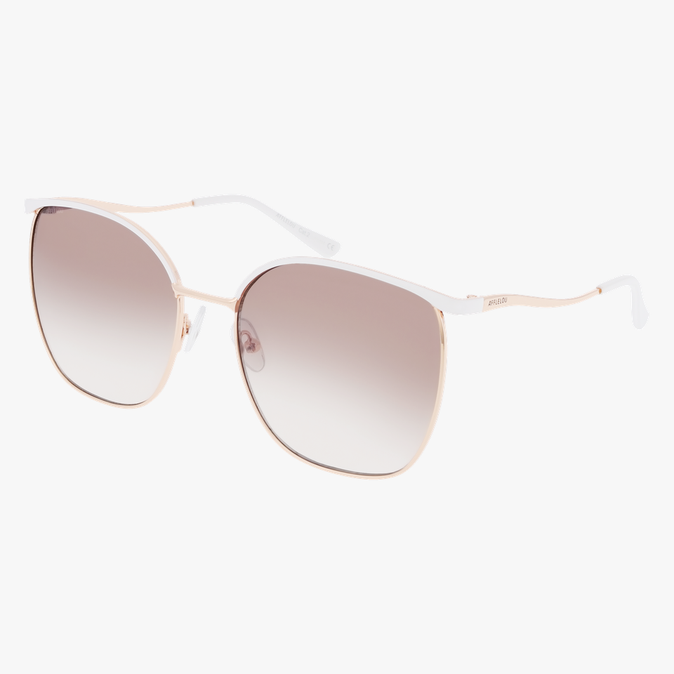 Lunettes de soleil femme VIA dorée/blanc - Vue de face