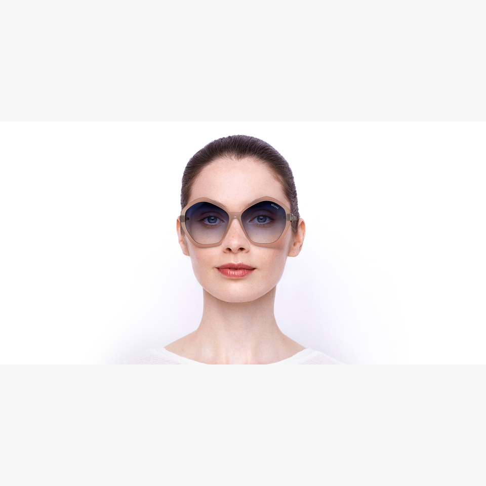 Lunettes de soleil femme GU7813 72W rose - Vue de face