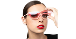 Lunettes de vue femme CARACTÈRES CRÉATIVE rose/dorée - Vue de face