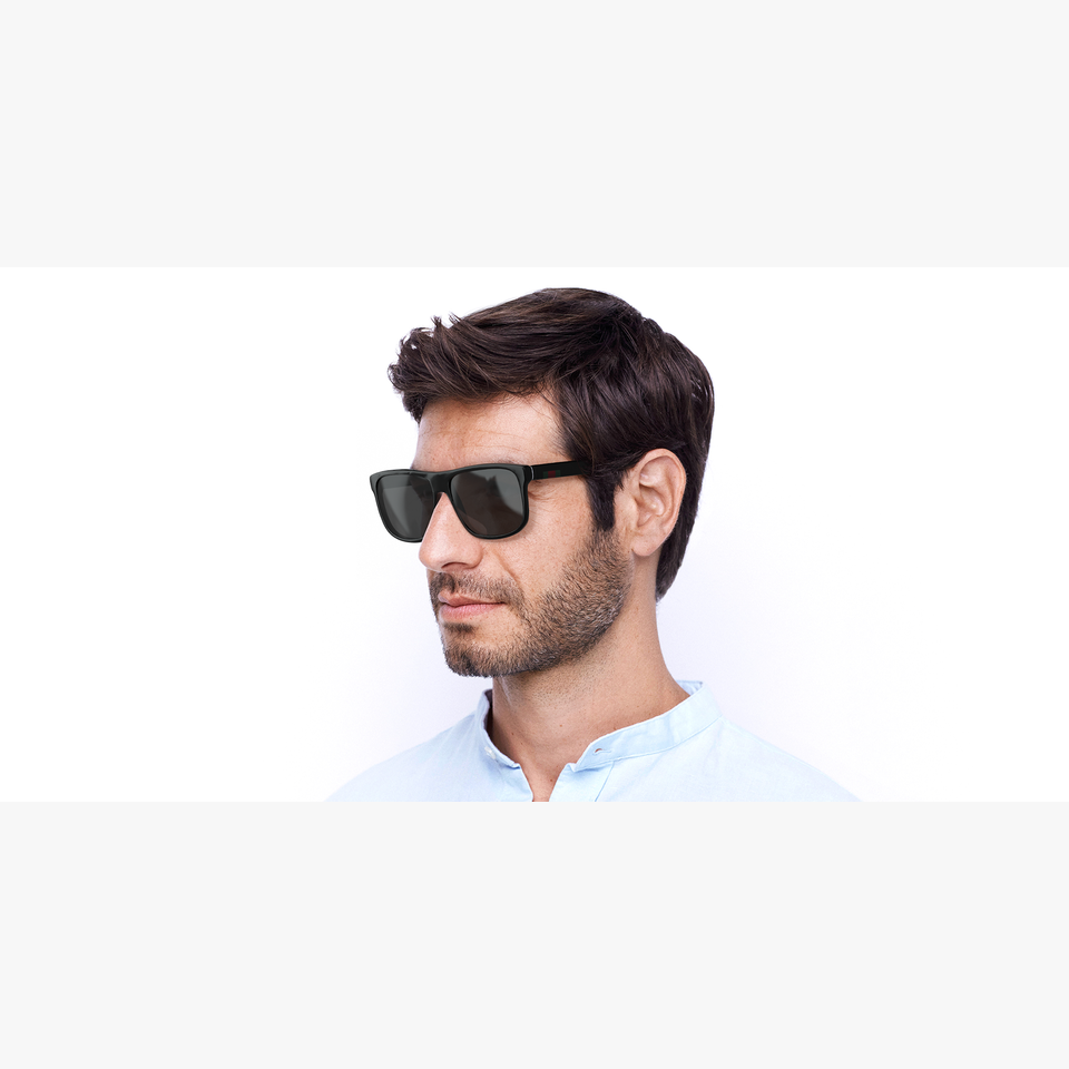 Lunettes de soleil homme GG0010S noir - Vue de 3/4