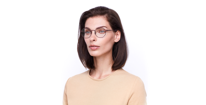 Lunettes de vue femme RZERO40 rose/dorée - Vue de face